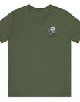 Patriotic Shirts Pro Libertas Semper Flag Eagle Tee, military green, featuring a bold eagle clutching an American flag with scrollwork on a unisex 100% cotton shirt, ideal for American pride