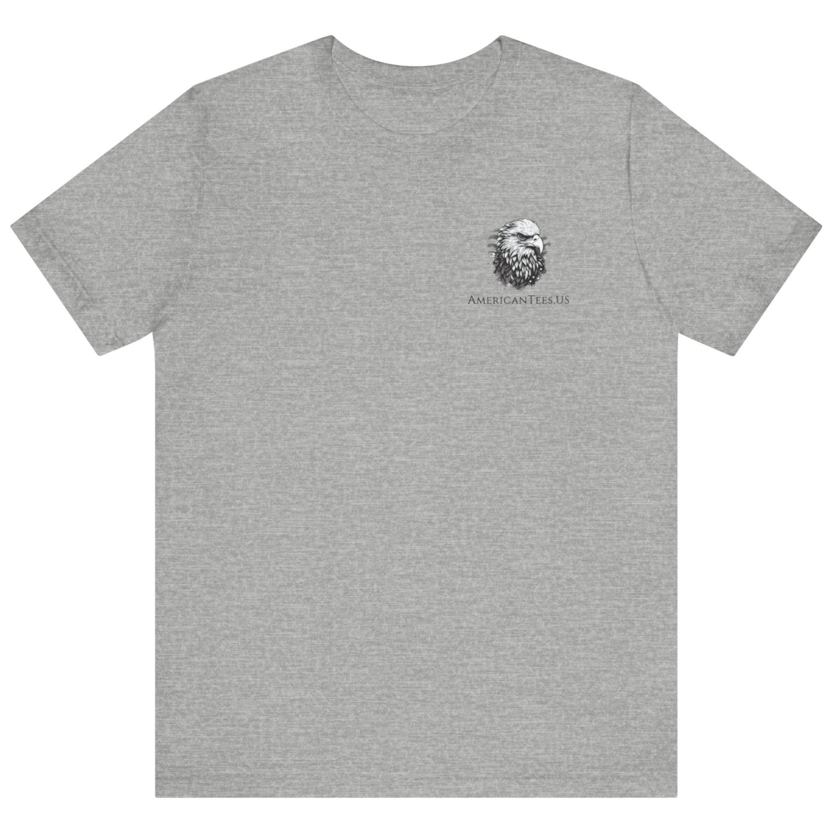 Cross of Faith Patriotic Shirt with Cross Flag Design, American Flag, athletic heather colored shirt, front view