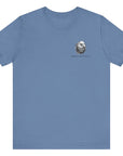 Second Amendment Patriotic Shirt with Rifle and Text Design, bill of rights, lavender blue colored shirt, front view