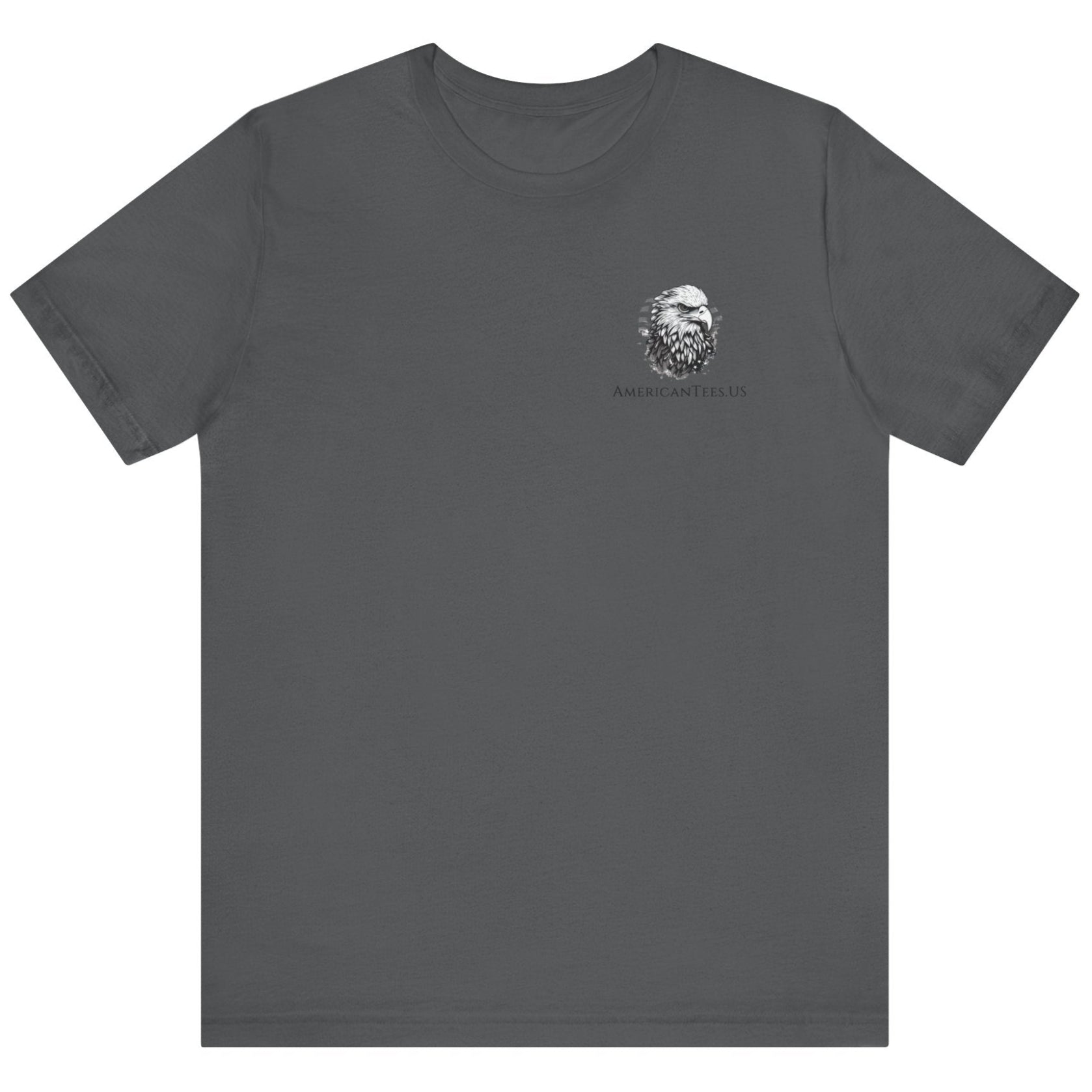 Cross of Faith Patriotic Shirt with Cross Flag Design, American Flag, asphalt colored shirt, front view