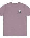 Patriotic Shirts Pro Libertas Semper Flag Eagle Tee, heather purple, featuring a bold eagle clutching an American flag with scrollwork on a unisex 100% cotton shirt, ideal for American pride