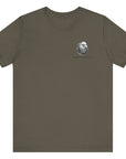 Semper Fortis Patriotic Shirt with Eagle Flag Design, American, army green color shirt, front view