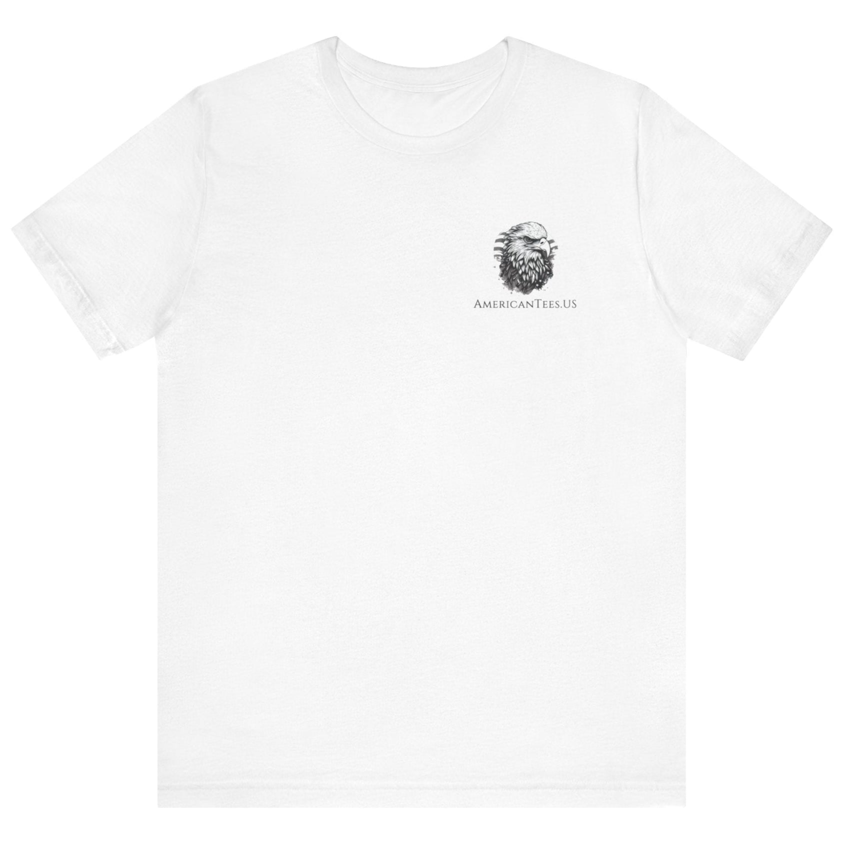 Semper Fortis Patriotic Shirt with Eagle Flag Design, American, white color shirt, front view