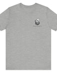 Bald eagle with American flag feathers on "Eagle of Valor" Patriotic Shirts, athletic heather grey color fabric, American Shirts design. front view
