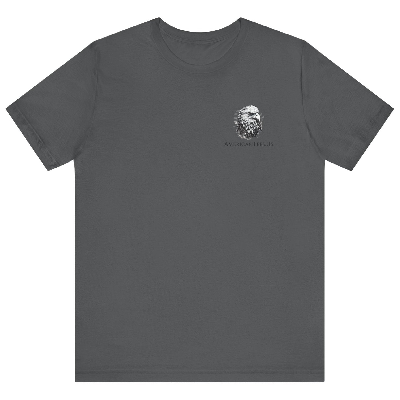 Semper Fortis Patriotic Shirt with Eagle Flag Design, American, asphalt color shirt, front view