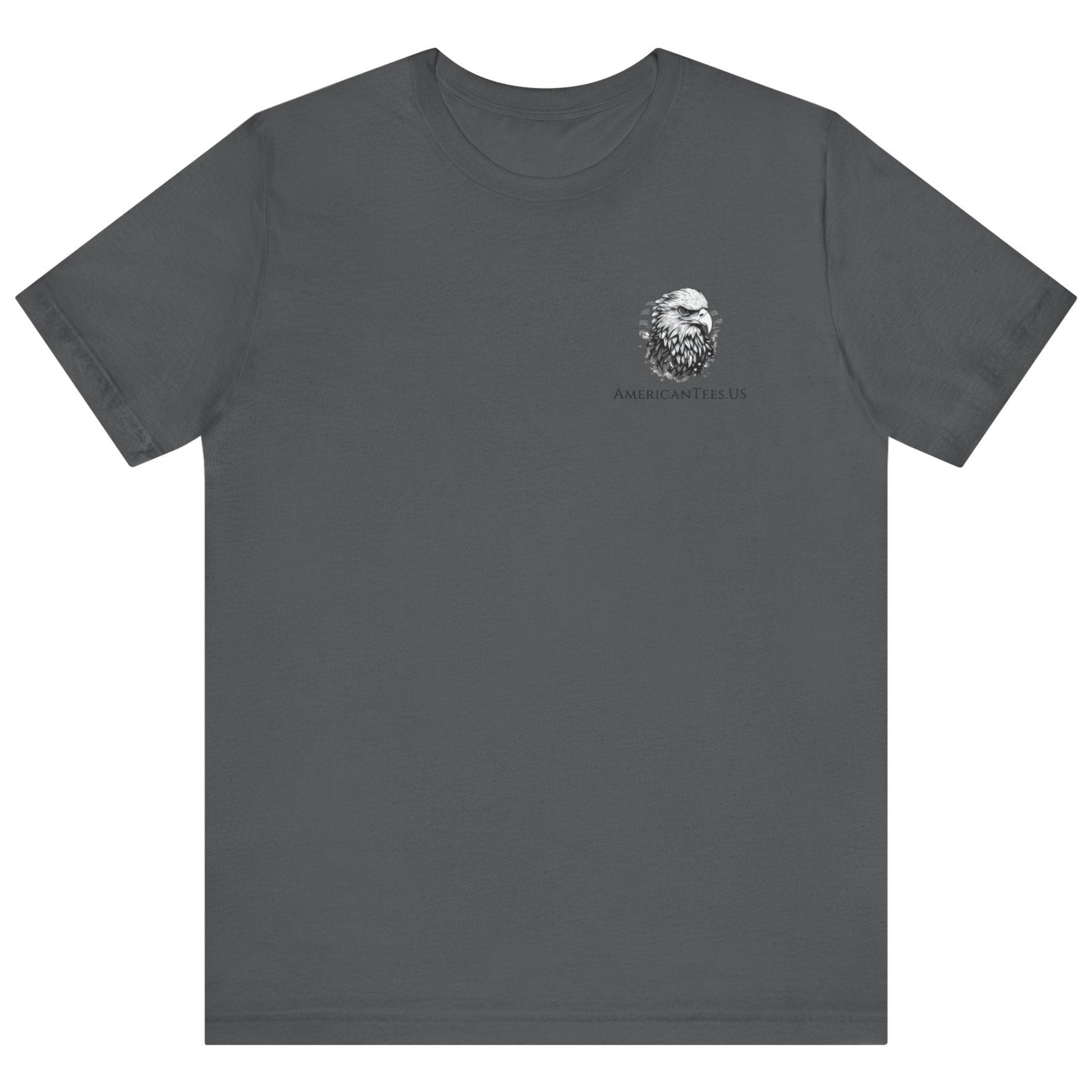 patriotic shirt, Spartan Spirit Patriotic T-Shirt with American Flag Design, asphalt color shirt