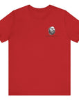 Second Amendment Patriotic Shirt with Rifle and Text Design, bill of rights, red colored shirt, front view