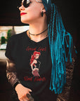 good-girl-bad-habits-bella-canvas-black-t-shirt-mockup-featuring-an-edgy-woman-with-blue-braids