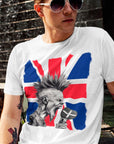 long-live-punk-white-t-shirt-british-flag-with-punker-singing--mockup-of-a-red-haired-man-posing-next-to-a-fountain
