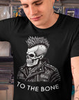 punk-to-the-bone-black-t-shirt-mockup-of-a-man-wearing-a-crewneck-tee-at-a-record-store