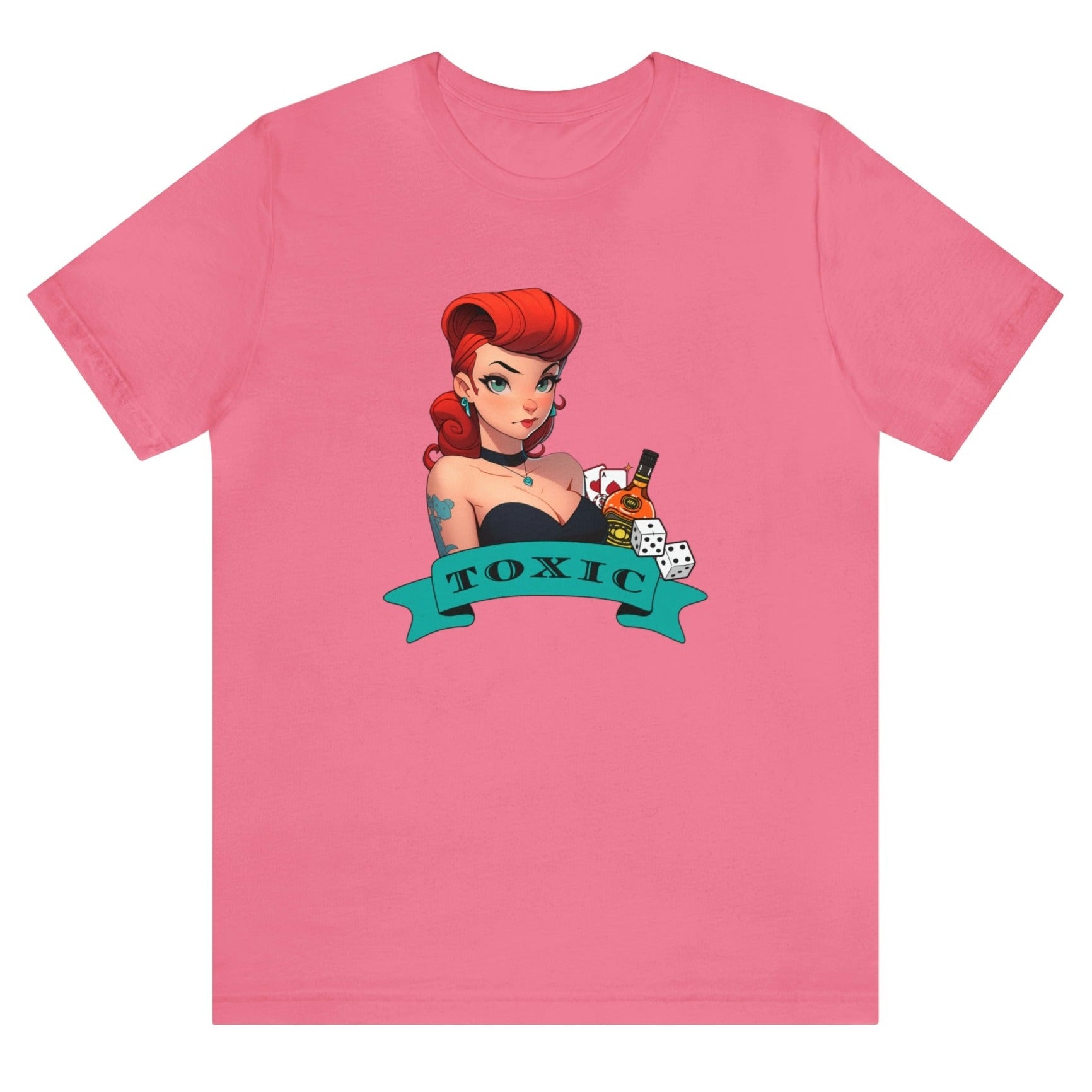 toxic-redhead-dice-liquor-playing-cards-charity-pink-t-shirt