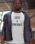 coffee-and-confidence-white-t-shirt-unisex-guy-wearing-a-tee-mockup-and-a-gray-jacket-while-on-top-of-a-building