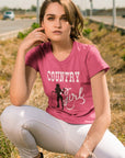 country-girl-with-lasso-berry-t-shirt-cowgirl-mockup-of-a-woman-in-a-crouching-pose-outdoors