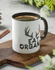 eat-organic-glossy-mug-11-oz-with-deer-horns-on-a-cutting-board-hunting
