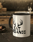 eat-organic-glossy-mug-11-oz-with-deer-horns-on-a-wooden-table-hunting