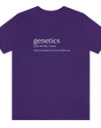 genetics-what-you-blame-all-of-your-flaws-on-team-purple-t-shirt
