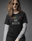 google-me-bitcht-shirt-mockup-featuring-a-woman-and-a-90s-grunge-aesthetic
