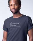 grammar-the-difference-between-knowing-your-shit-and-knowing-youre-shit-team-purple-t-shirt-young-black-man-wearing-a-short-sleeved-tee-mockup-in-a-white-room