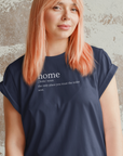 home-the-only-place-you-trust-the-toilet-seat-navy-t-shirt-mockup-of-a-pink-haired-woman-posing-in-front-of-a-wall