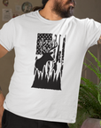 hunters-flag-white-shirt-hunting-mockup-of-a-man-wearing-a-customizable-t-shirt-and-looking-through-a-window