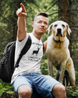 i-like-them-with-long-legs-and-a-big-rack-white-t-shirt-mockup-featuring-a-man-at-the-woods-with-his-dog