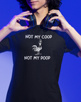 not-my-coop-not-my-poop-black-t-shirt-chicken-funny-animal-tee-mockup-of-a-gamer-man-grabbing-his-headphones-at-a-studio