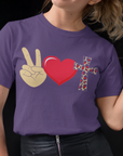 peace-love-jesus-team-purple-t-shirt-religious-inspiring-mockup-of-a-girl-with-a-leather-skirt-playing-with-her-hair