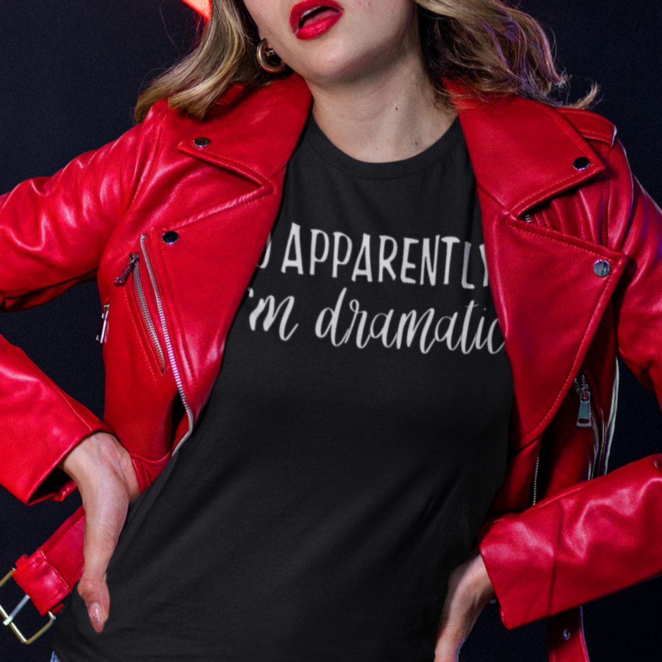 so-apparently-im-dramatic-bella-canvas-t-shirt-mockup-featuring-a-woman-posing-in-front-of-a-neon-heart