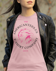 the-americantees-us-t-shirt-company-2023-pink-tee-mockup-featuring-a-young-woman-with-a-cool-vibe