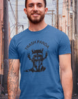 trash-panda-racoon-heather-true-royal-t-shirt-unisex-tee-mockup-featuring-a-tattooed-bearded-man