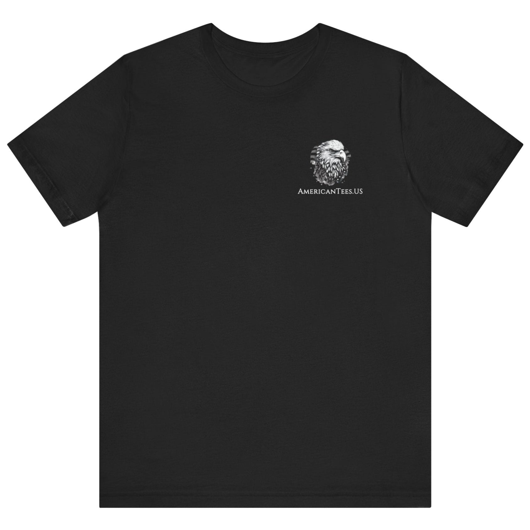 Cross of Faith Patriotic Shirt with Cross Flag Design, American Flag, black colored shirt, front view