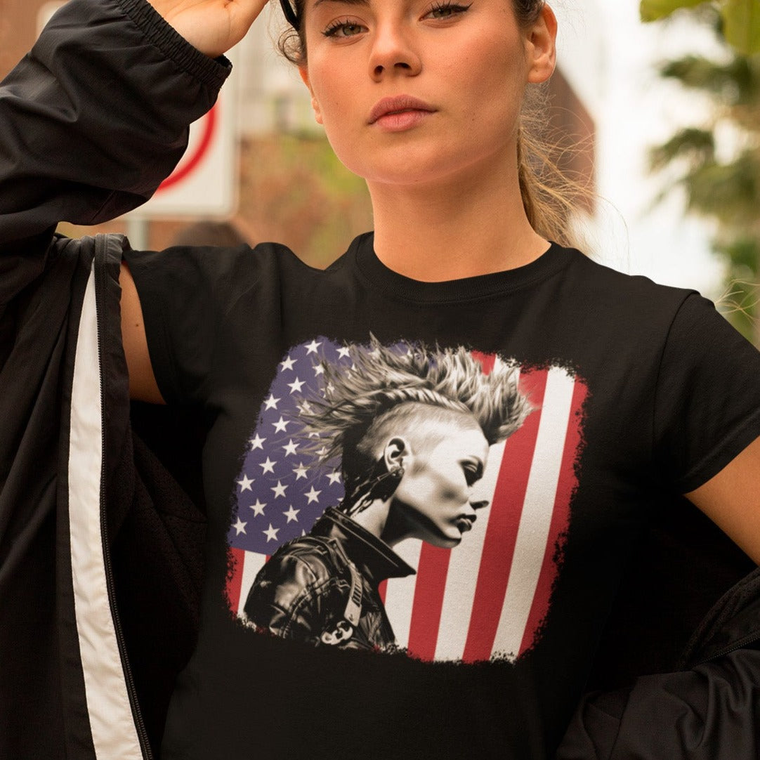 american-punk-black-t-shirt-rock-mockup-of-a-bold-woman-wearing-an-athleisure-outfit