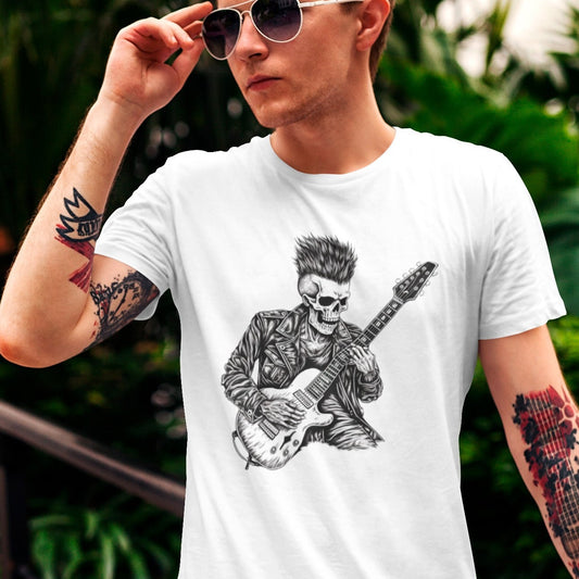 axe-man-punk-guitar-white-t-shirt-mockup-featuring-a-stylish-man-with-tattoos