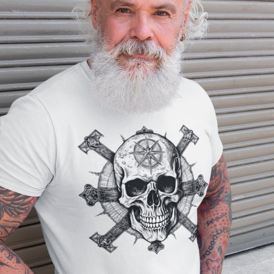 crossbones-skull-and-bones-punk-white-t-shirt--mockup-of-a-senior-man-with-a-white-beard