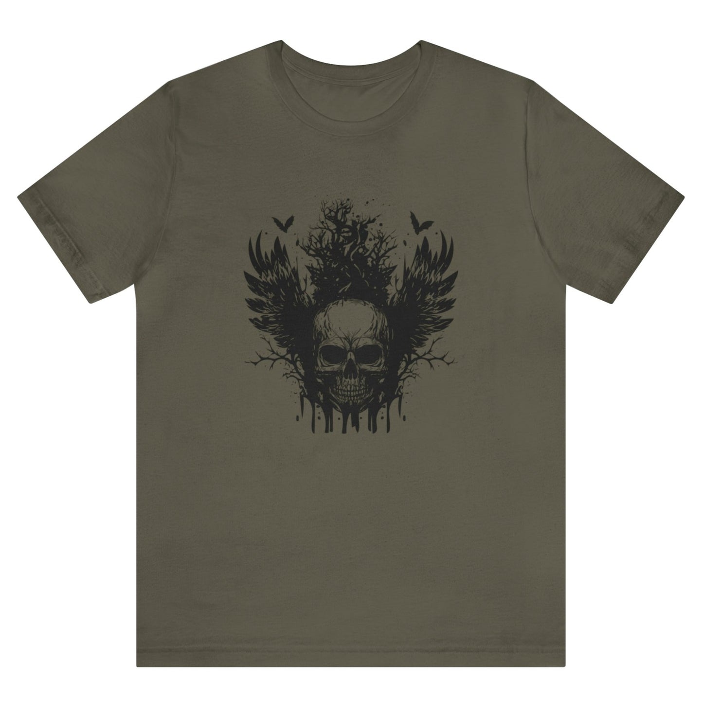 dark-skull-with-wings-graphic-army-green-t-shirt