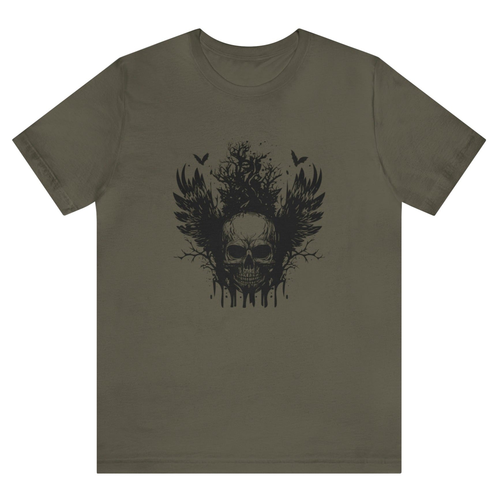 dark-skull-with-wings-graphic-army-green-t-shirt
