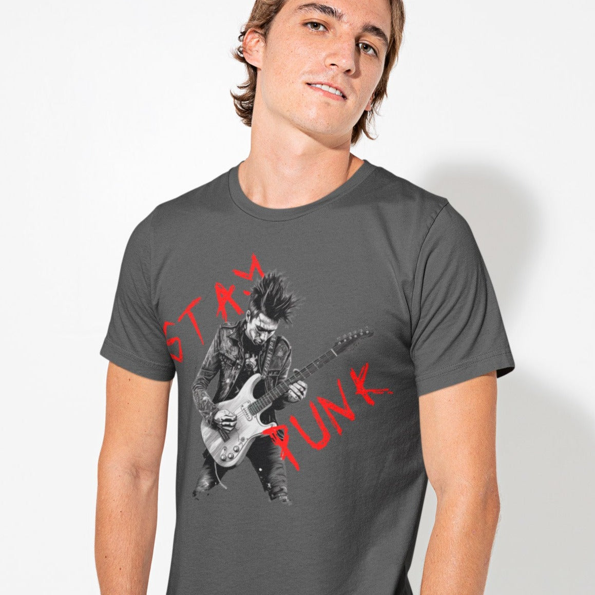 stay-punk-with-punk-rocker-guitarist-asphalt-t-shirt-bella-canvas-tee-mockup-featuring-a-confident-young-man