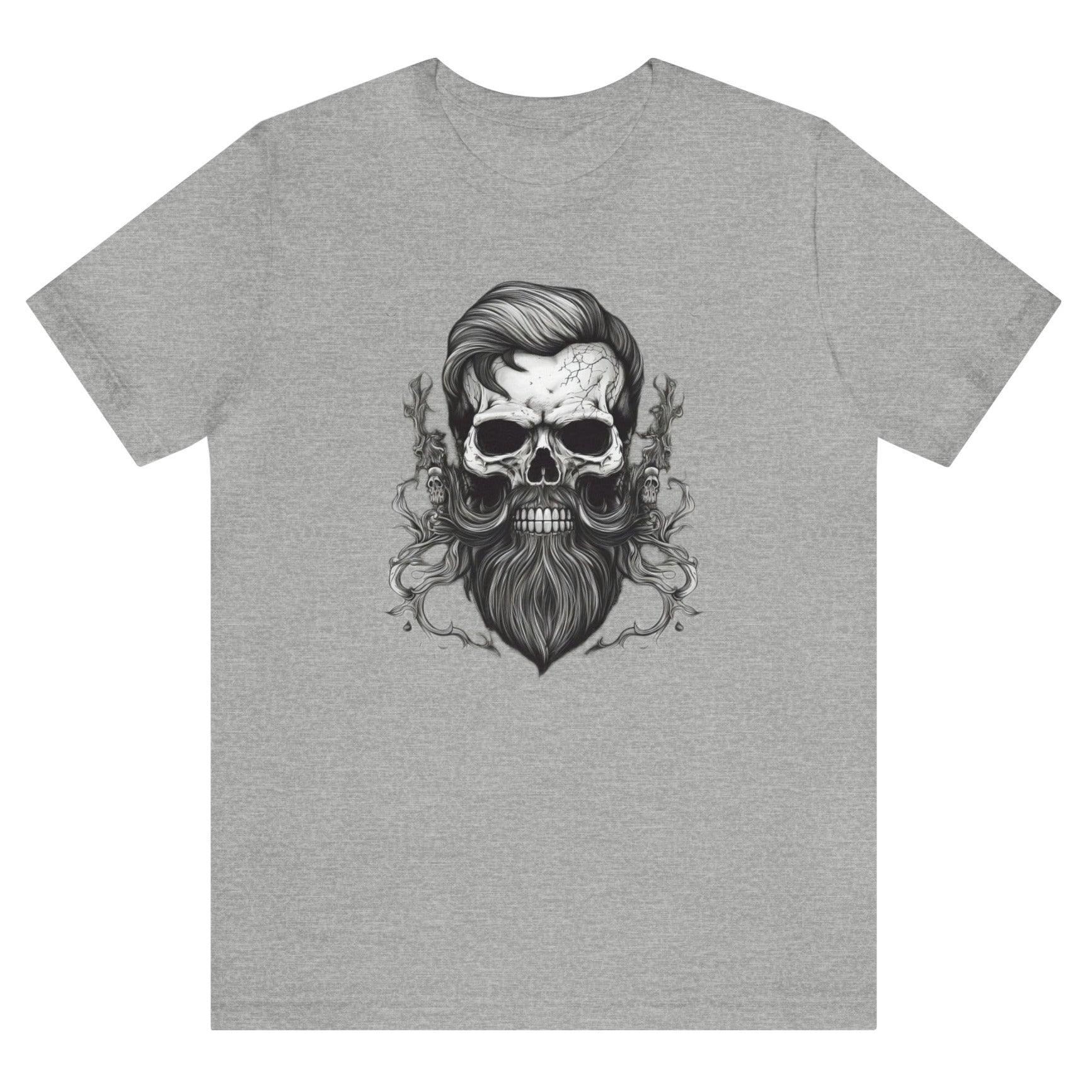 Forever-bearded-skull-with-moustache-and-beard-athletic-heather-t-shirt-