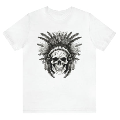 warlord-design-skull-with-feathered-headdress-white-t-shirt