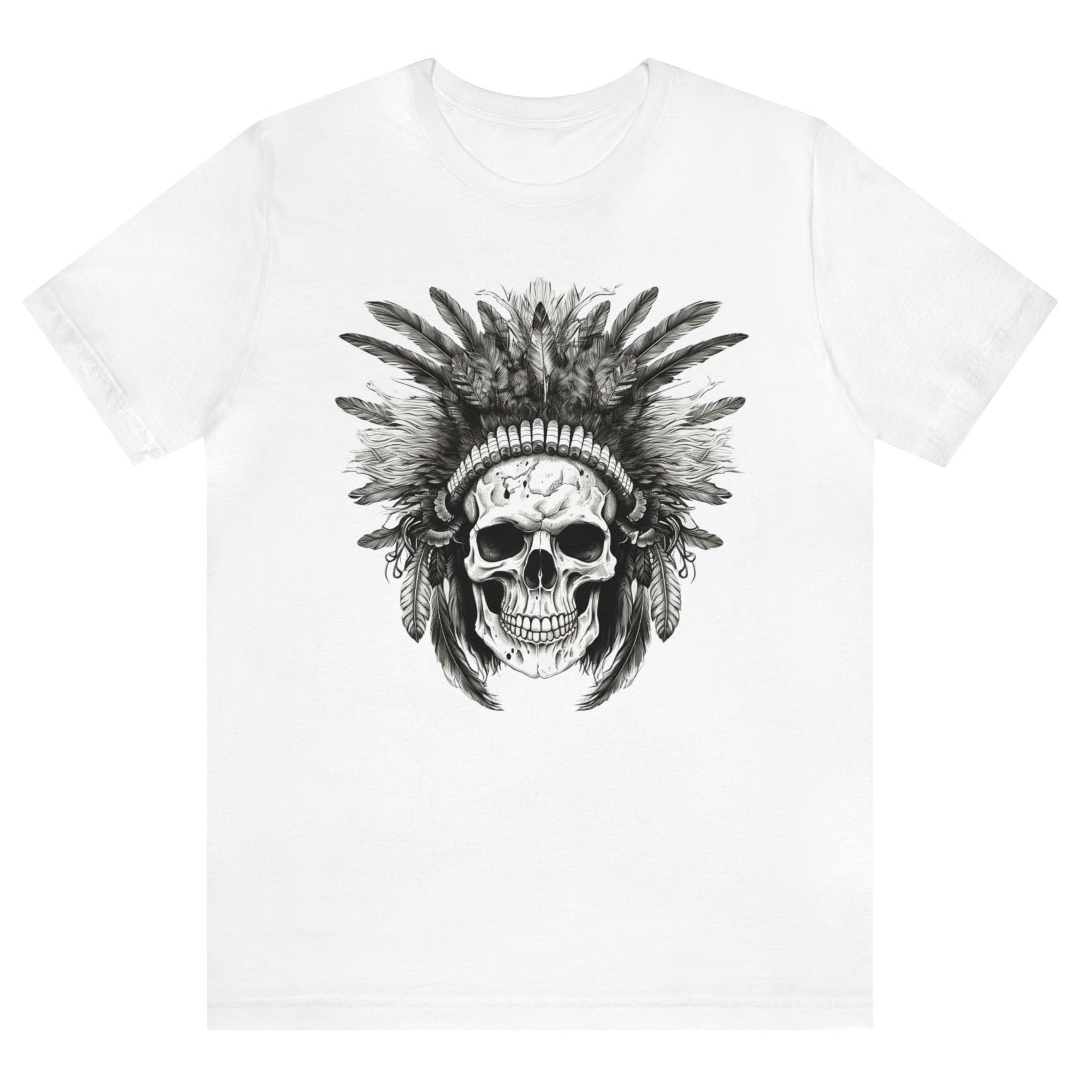 warlord-design-skull-with-feathered-headdress-white-t-shirt