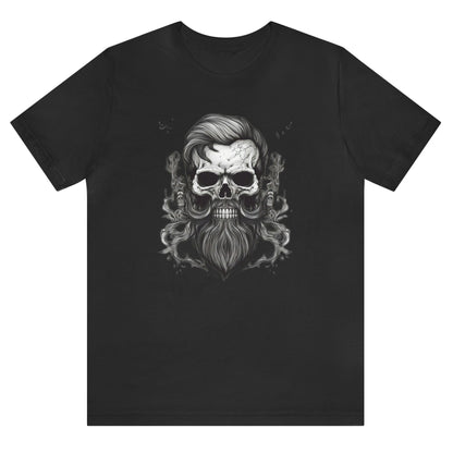 Forever-bearded-skull-with-moustache-and-beard-black-t-shirt-