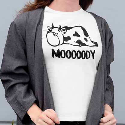 Mooooody-cow-farm-white-t-shirt-funny-mockup-of-a-woman-in-a-cool-outfit