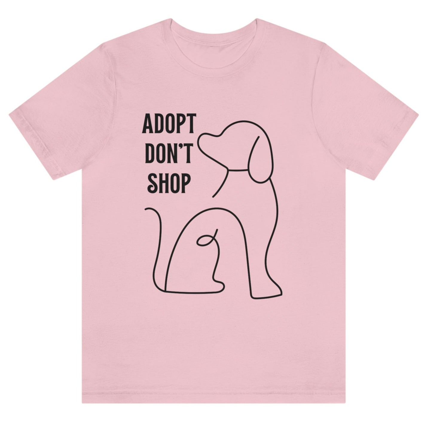 adopt-dont-shop-pink-t-shirt-with-dog-graphic-unisex
