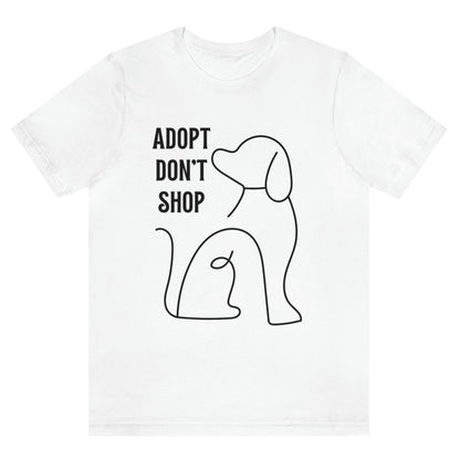 adopt-dont-shop-white-t-shirt-with-dog-graphic-unisex