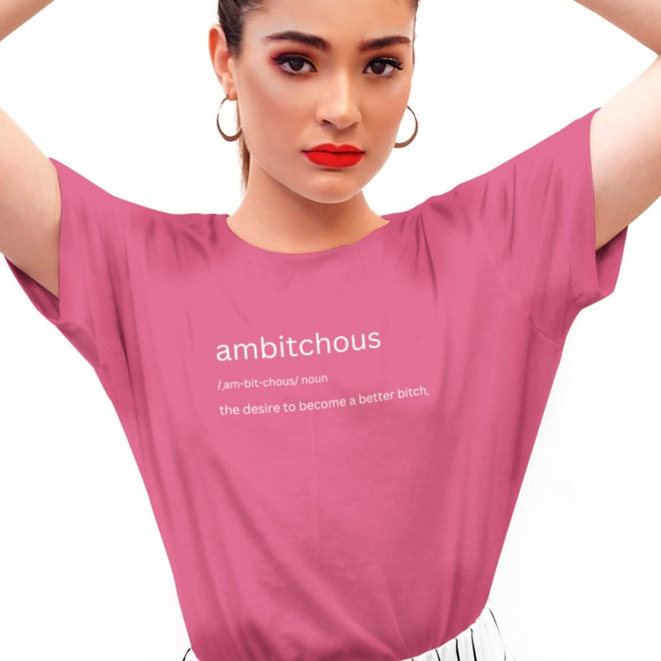 ambitchous-the-desire-to-become-a-better-bitch-berry-t-shirt-womens-funny-definition-mockup-featuring-a-stylish-woman-posing-with-her-hands-on-her-head