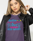 autism-is-proof-that-love-doesnt-need-words-team-purplet-shirt-awareness-mockup-of-a-trendy-woman-posing-in-a-studio