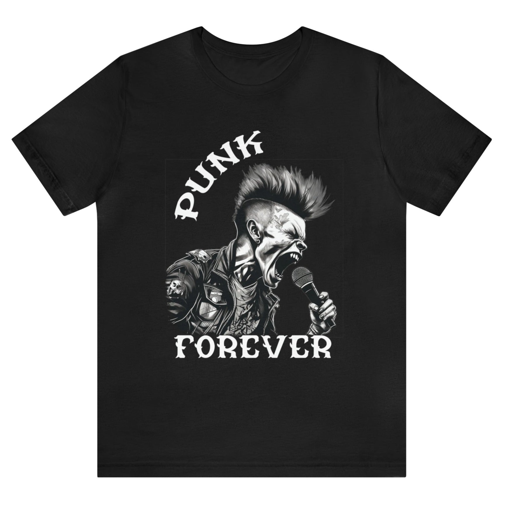punk-forever-punker-singing-black-t-shirt-