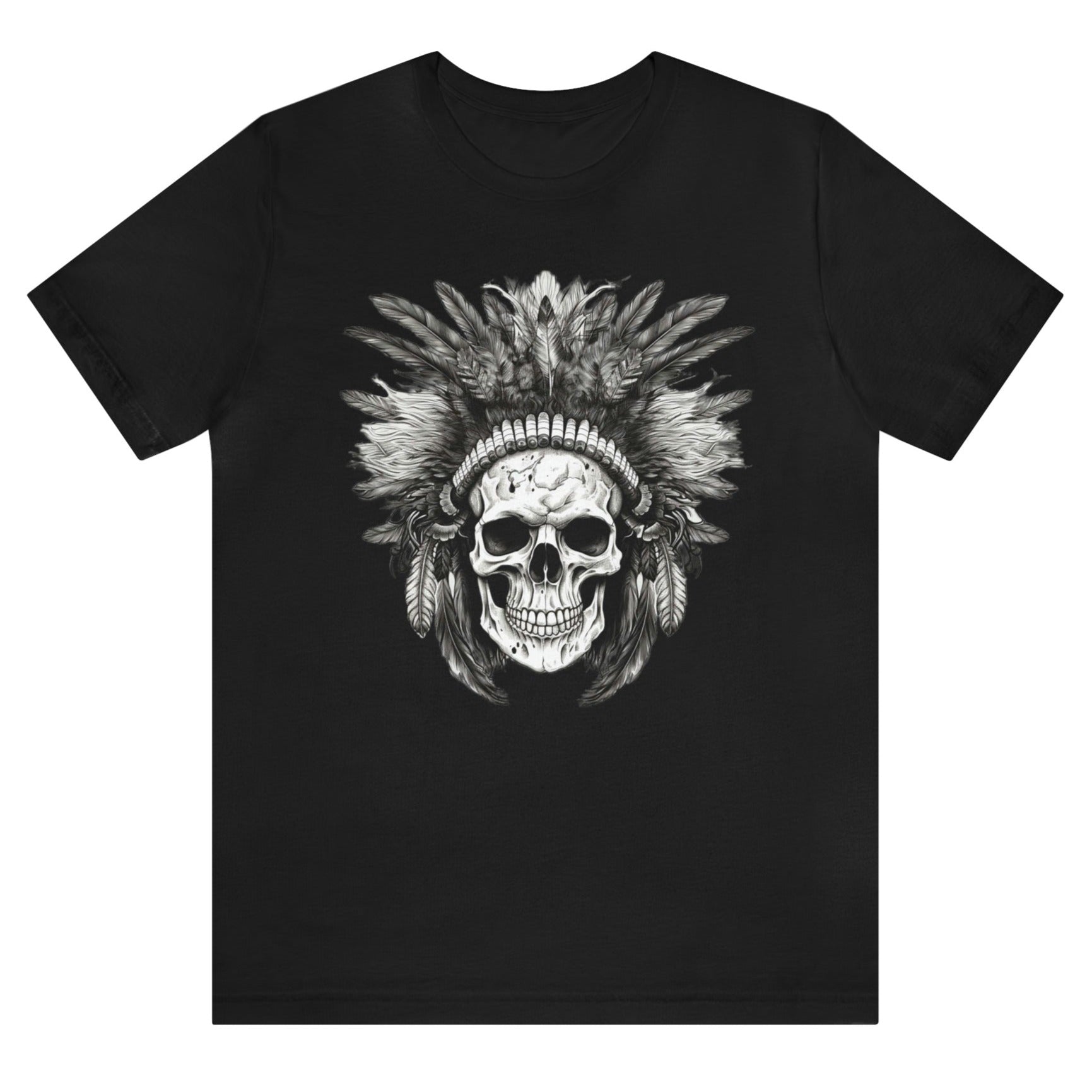 warlord-design-skull-with-feathered-headdress-black-t-shirt