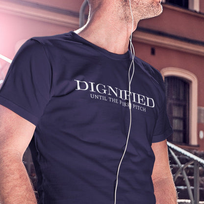 dignified-until-the-firstpitch-navy-t-shirt-mens-sports-baseball-mockup-of-a-man-standing-by-a-stone-staircase