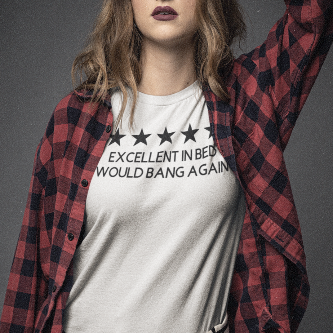 excellent-in-bed-would-bang-again-five-stars-athletic-heather-grey-t-shirt-funny-90s-styled-tee-mockup-featuring-a-young-woman-wearing-a-bella-canvas-shirt
